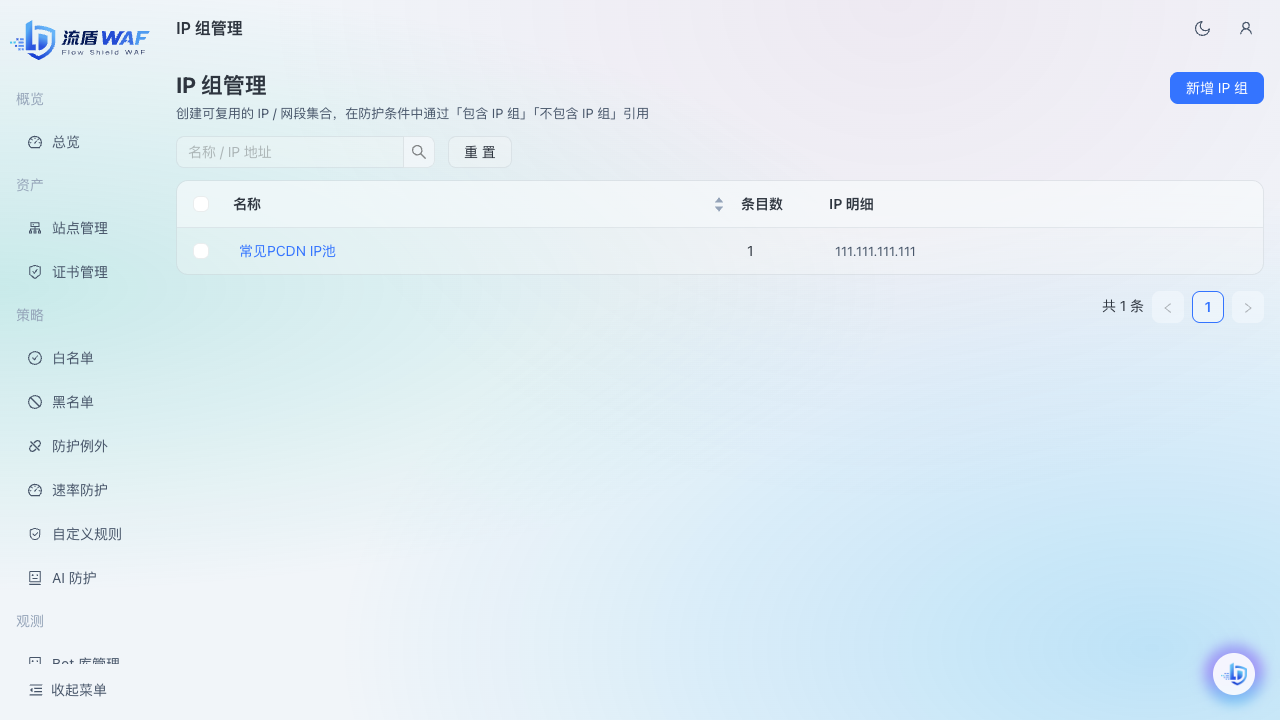 IP 组列表